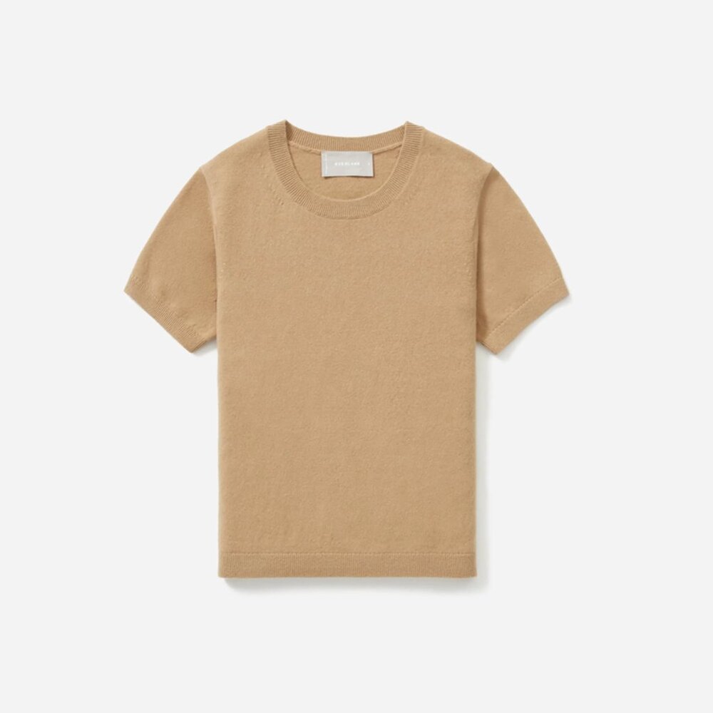 NEW Everlane Cashmere Tee Camel Size L! RARE! - Picture 6 of 9